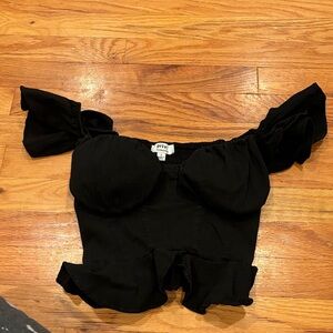Privy Black Off-Shoulder Blouse